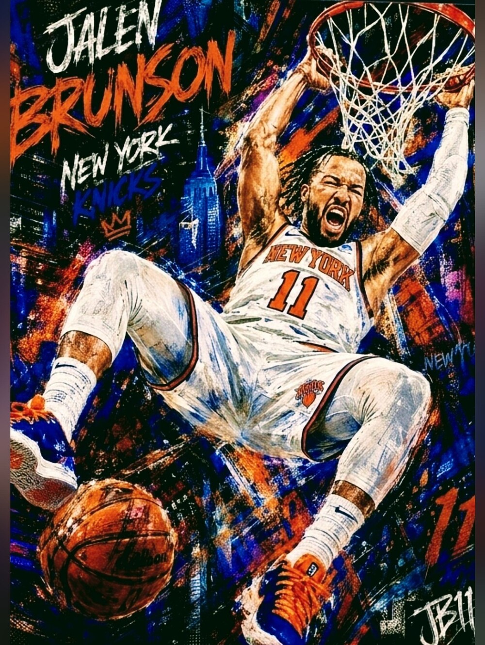 JALEN BRUNSON KNICKS 8.5x11 ULTRA GLOSSY FULL PAGE NO BORDERS CREATED ART POSTER